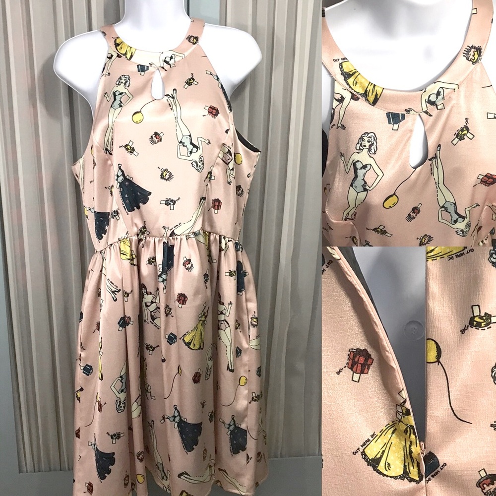 Smak Parlour Fun Retro Print Dress with Pockets
